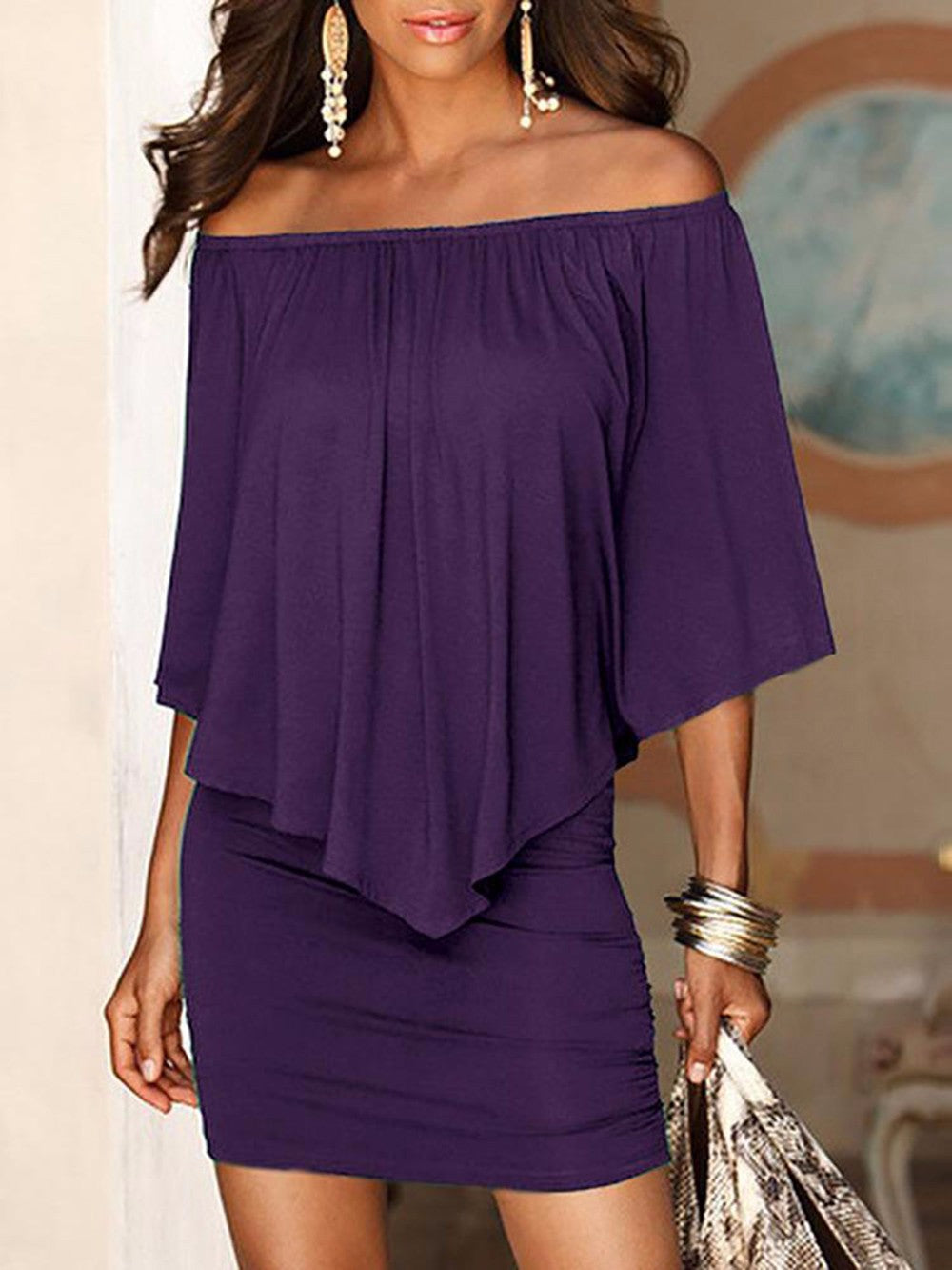 Damen Kleid mit elegantem Oversized-Oberteil und figurbetontem Rock Shopnory
