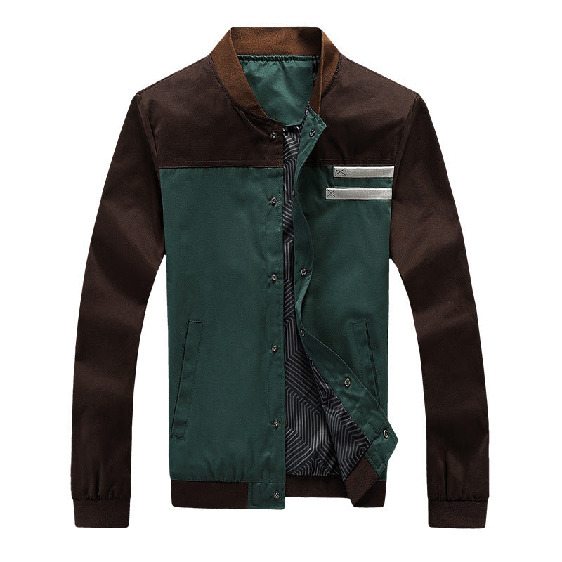 Herren College-Bomberjacke mit Druckknopfleiste, Kontrastbesatz und leichtem Innenfutter Shop Nory