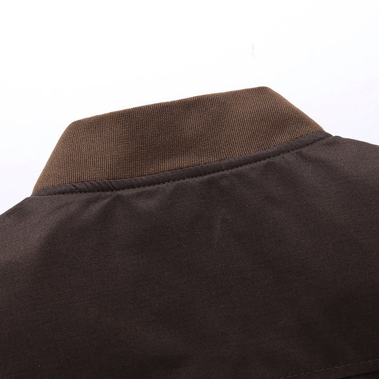 Herren College-Bomberjacke mit Druckknopfleiste, Kontrastbesatz und leichtem Innenfutter Shop Nory