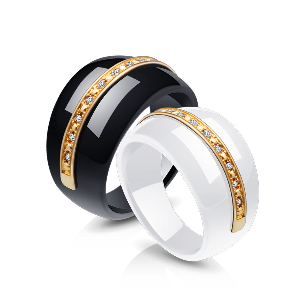 Damen Ring mit elegantem goldenen Akzent und funkelnden Zirkonia Shop Nory