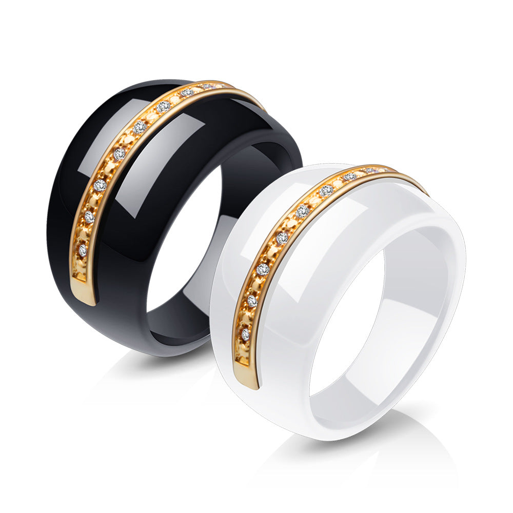 Damen Ring mit elegantem goldenen Akzent und funkelnden Zirkonia Shop Nory