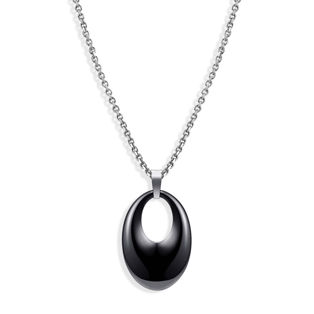 Damen Halskette mit modernem pendelartigen Anhänger und hochwertiger Edelstahlkette Shop Nory