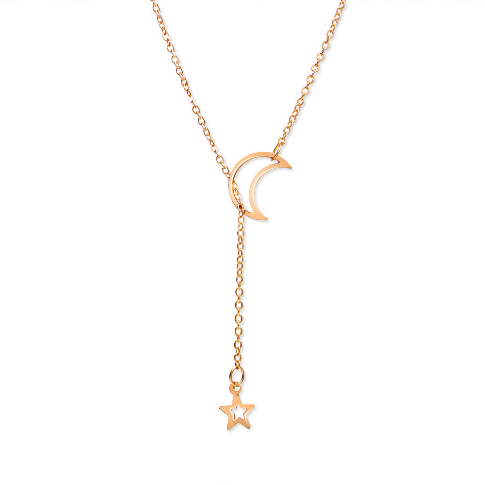 Damen Halskette mit Mond- und Sternmotiv Shop Nory