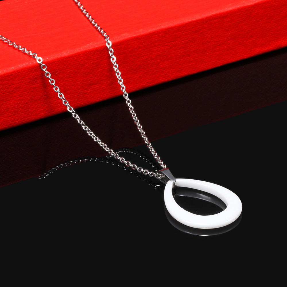 Damen Halskette mit eleganter Tropfenform aus hochwertigem Edelstahl Shop Nory