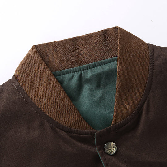 Herren College-Bomberjacke mit Druckknopfleiste, Kontrastbesatz und leichtem Innenfutter Shop Nory