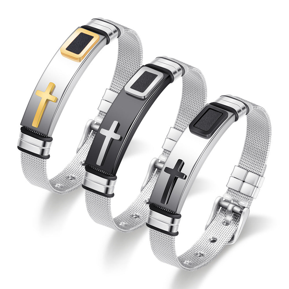 Herren Armkette mit modernem Kreuz-Design Shop Nory