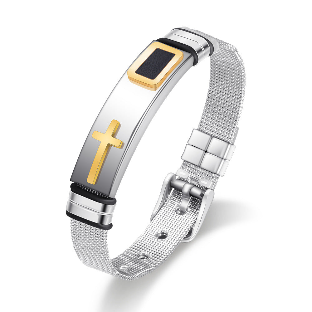 Herren Armkette mit modernem Kreuz-Design Shop Nory