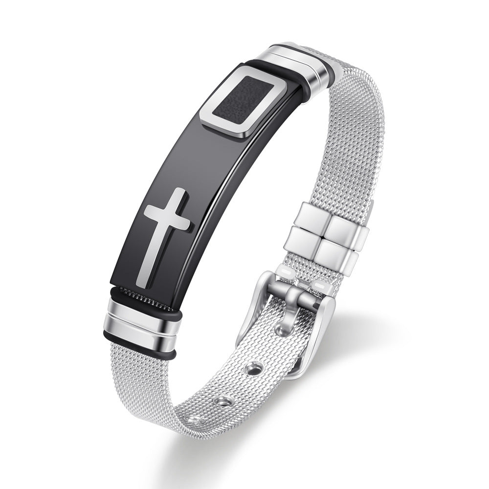 Herren Armkette mit modernem Kreuz-Design Shop Nory
