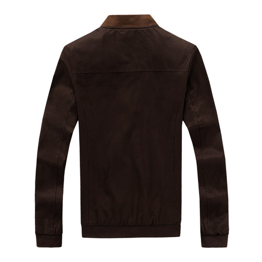 Herren College-Bomberjacke mit Druckknopfleiste, Kontrastbesatz und leichtem Innenfutter Shop Nory