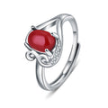 Damen eleganter Ring mit rotem Edelstein und filigranem Design Shop Nory