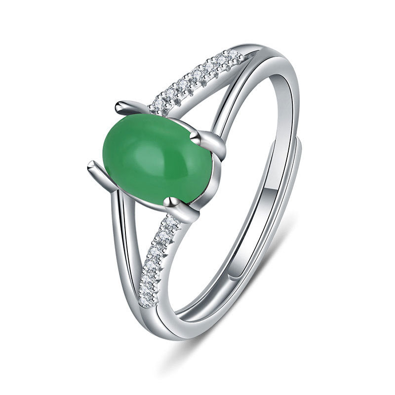 Damen eleganter Ring mit rotem Edelstein und funkelnden Zirkonia Shop Nory