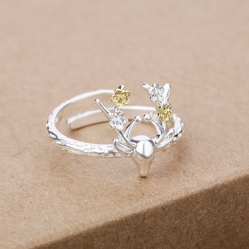 Damen filigraner Ring mit floralen Elementen Shop Nory