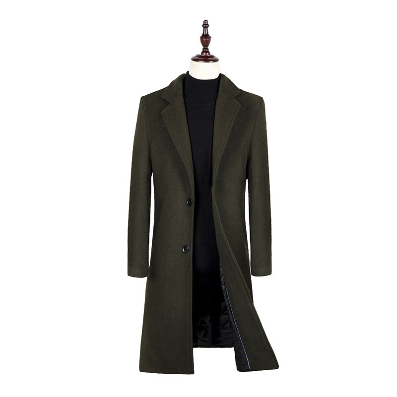 Herren Eleganter Einreihiger Wollmix-Mantel mit gesteppter Innenfütterung Shop Nory