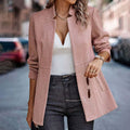 Modernes Rosa Einfarbiges Blazer Jackett mit Langen Ärmeln