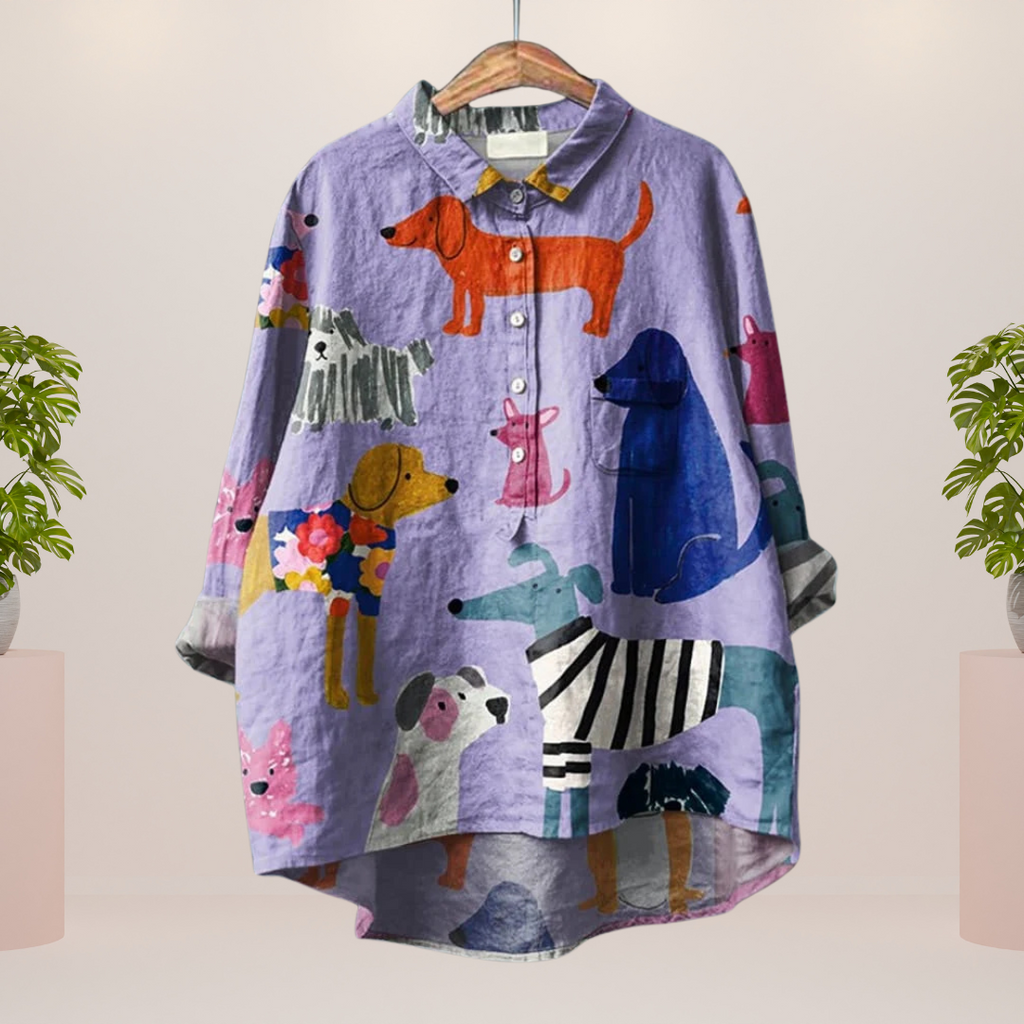 ShopNory | Exklusives Damenhemd mit Kunstdruck