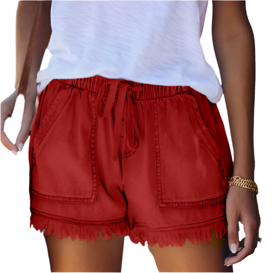 High-Waist Denim-Shorts