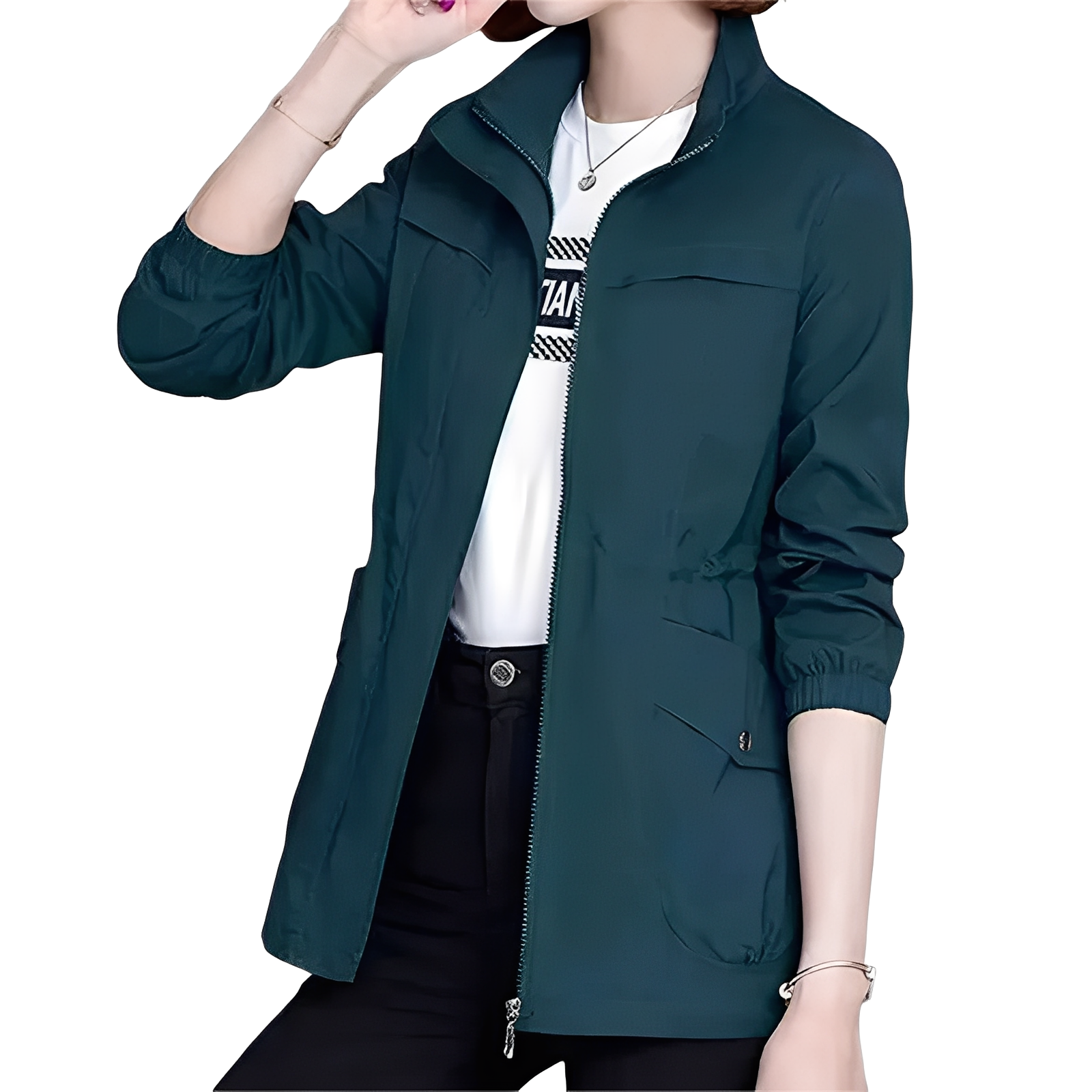 Stylische Jacke mit verstellbarem Bund für Frauen