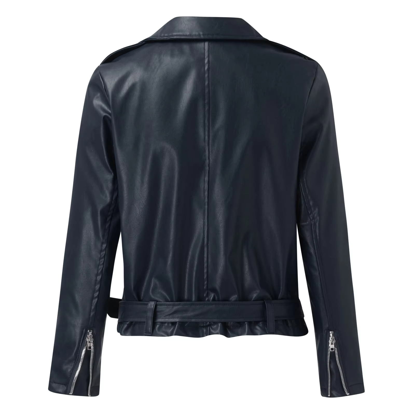 jacke Damen Biker Modell mit Gürtel und Reißverschlussdetails