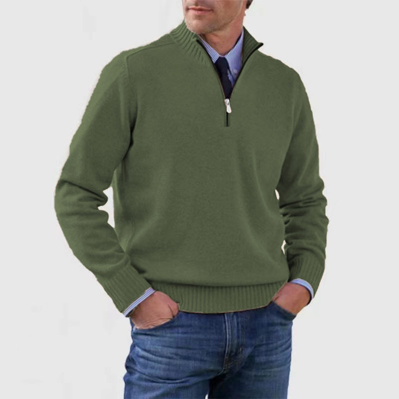 Herrenpullover Mit Halbem Reißverschluss