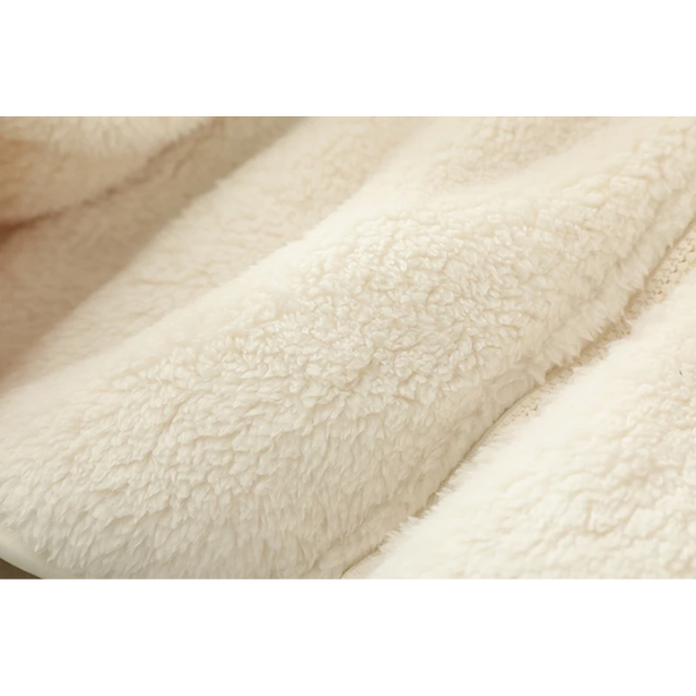 Weiche Sherpa Zip Up Hohe Kragenjacke, Fleeceweste
