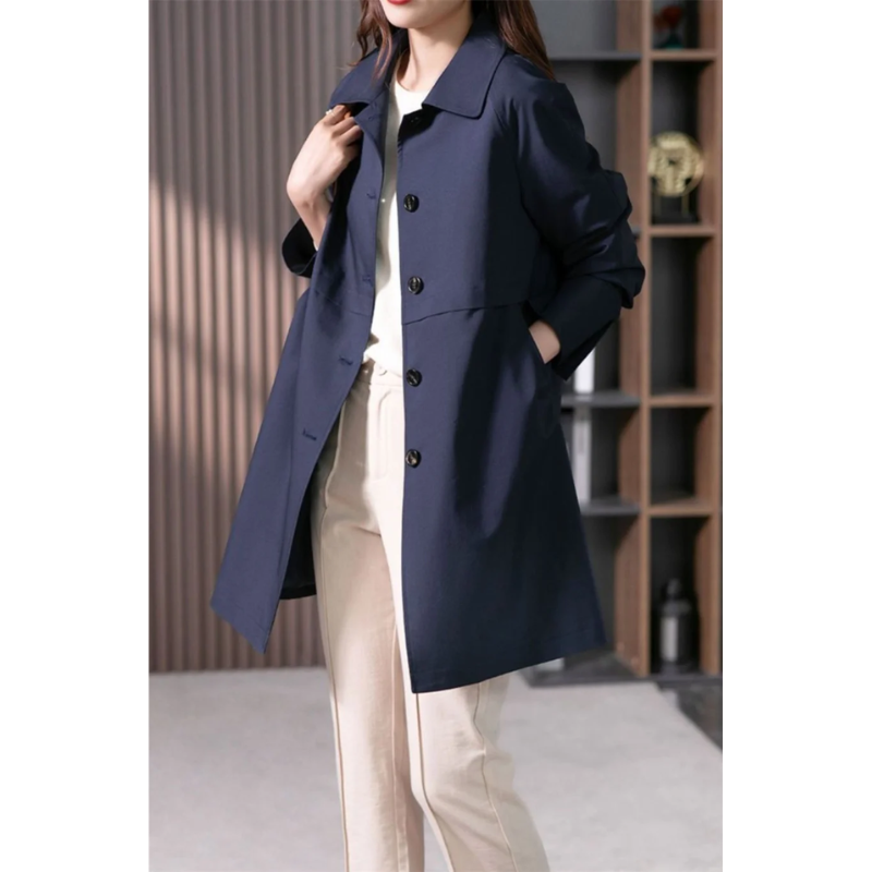 Stylischer Einreihiger Kurzer Trenchcoat für Damen