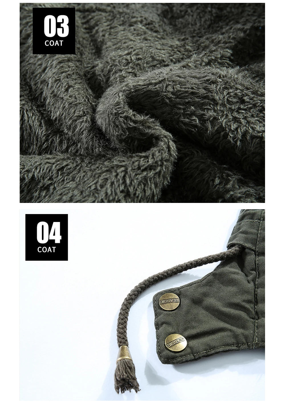 Herren Parka Fleece