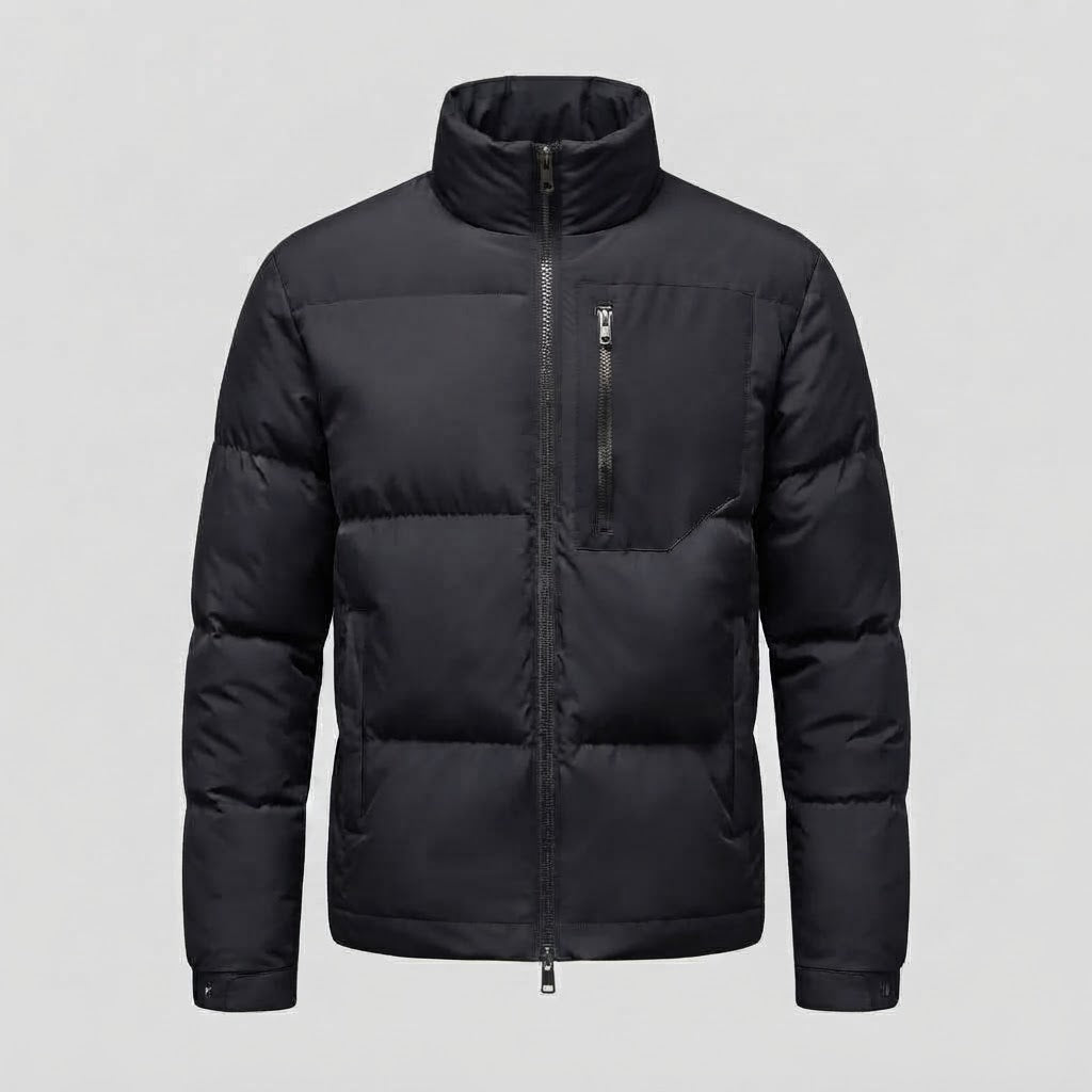 Herren Urbaner Kurz-Puffer mit hohem Stehkragen, Brustreißverschluss & winddichter Hülle Shop Nory