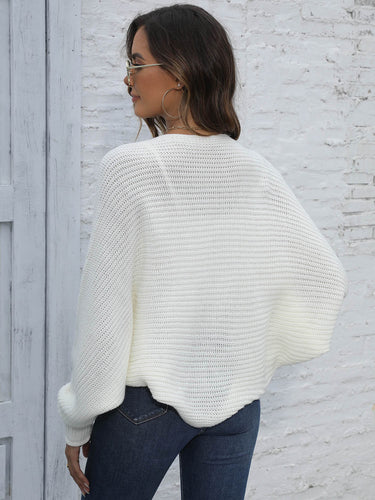 Bat Sleeve Offenes Front Kurzes Cardigan