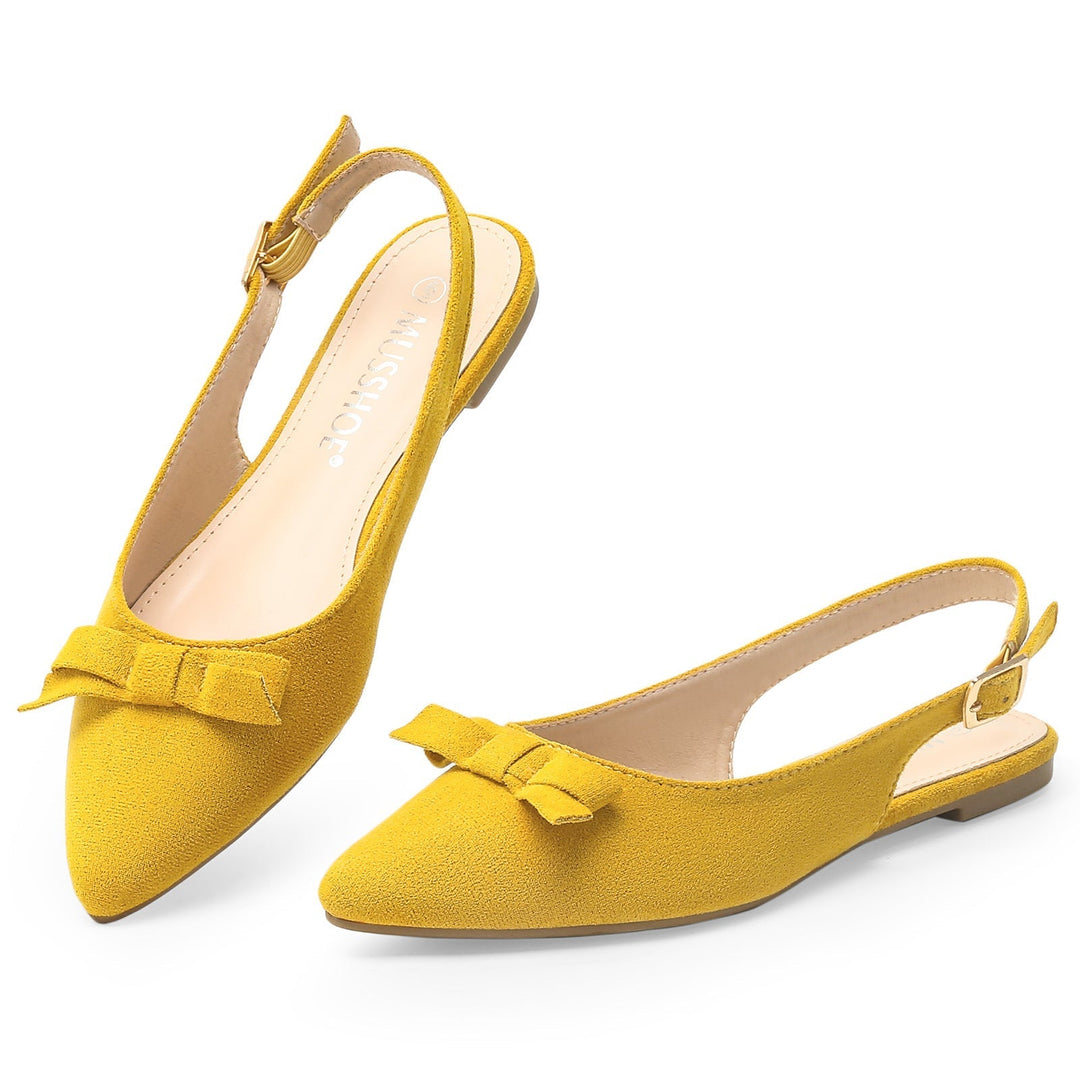 Flache Slingback Sandalen mit Schleife