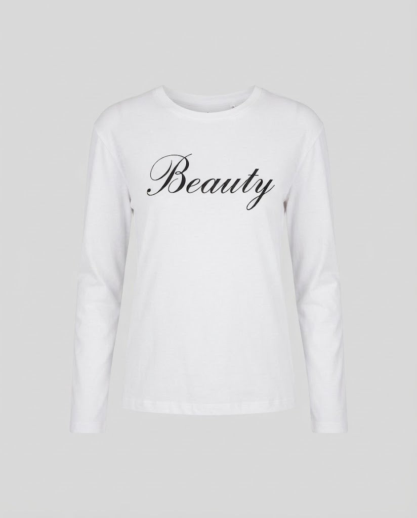 Damen langärmliges leichtes Oversize-Shirt mit Script-Print und Rundhalsausschnitt Shop Nory