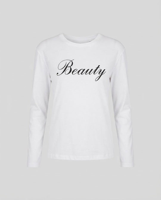 Damen langärmliges leichtes Oversize-Shirt mit Script-Print und Rundhalsausschnitt Shop Nory