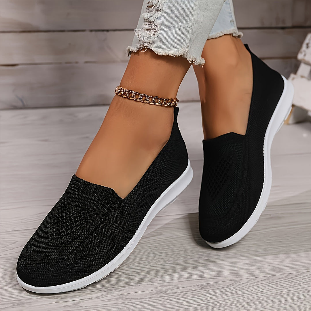 Einfarbige Gestrickte Sneaker Für Damen