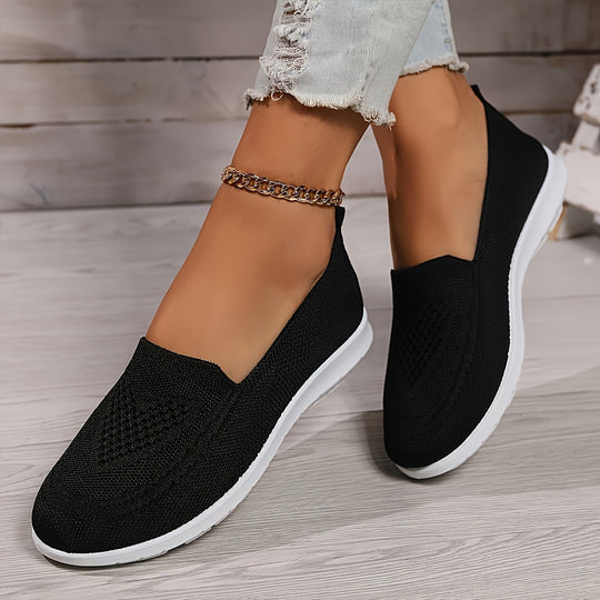 Einfarbige Gestrickte Sneaker Für Damen
