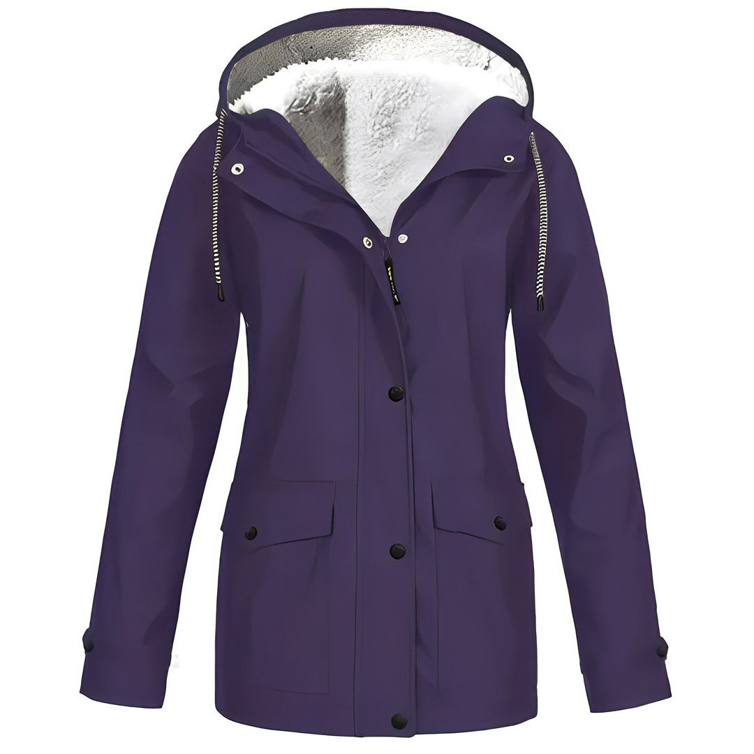 Fleecegefütterte Damen Regenjacke