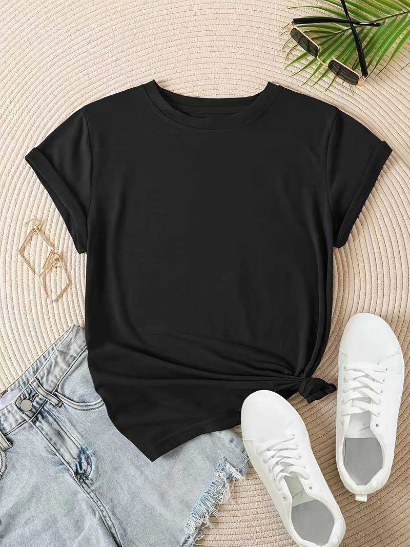 Schlichtes, einfaches Rundhals-T-Shirt