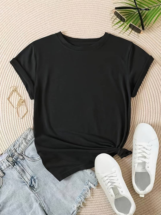 Schlichtes, einfaches Rundhals-T-Shirt