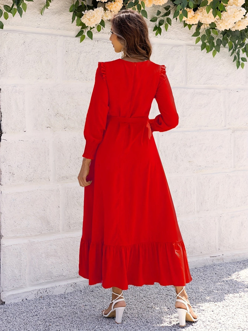 Maxikleid mit Bindegürtel - Leila
