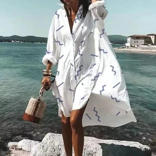 Lässiges Mittellanges Hemdkleid für Frauen
