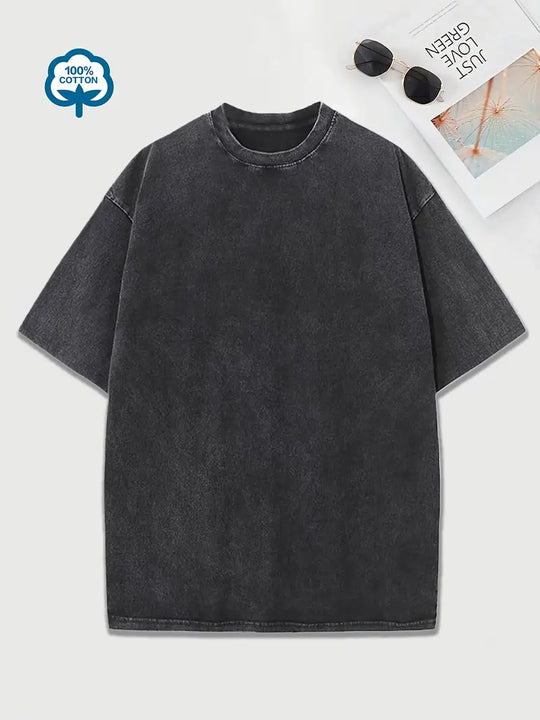 Baumwoll-T-Shirt mit Rundhalsausschnitt