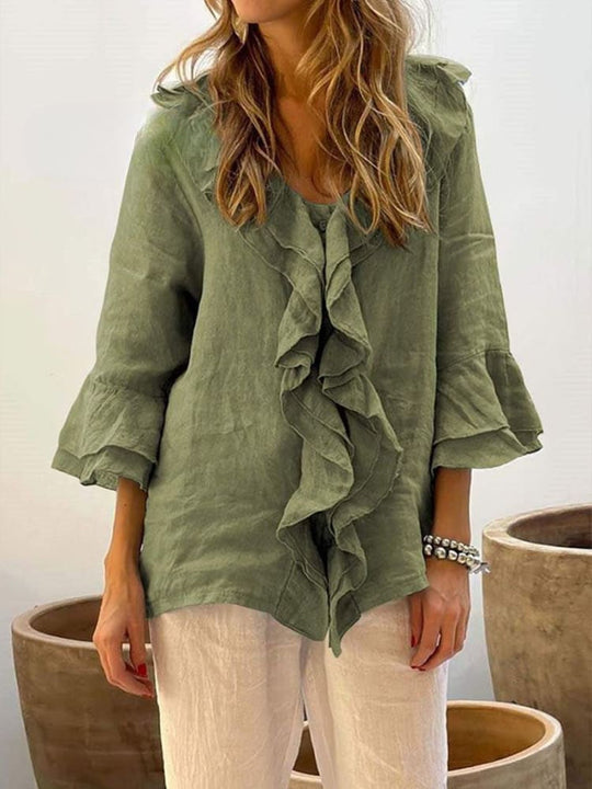 Women's Ruffles Freizeithemd