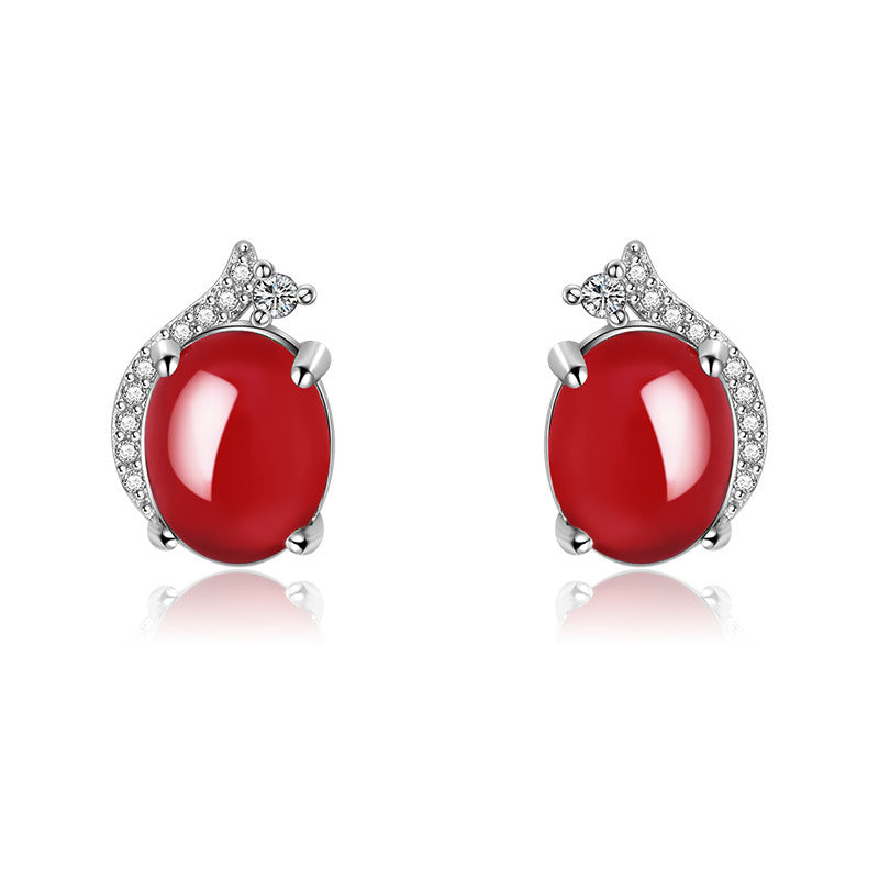 Damen Jadeschmuck Ohrstecker mit funkelnden Zirkonia Shop Nory