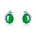 Damen Jadeschmuck Ohrstecker mit funkelnden Zirkonia Shop Nory