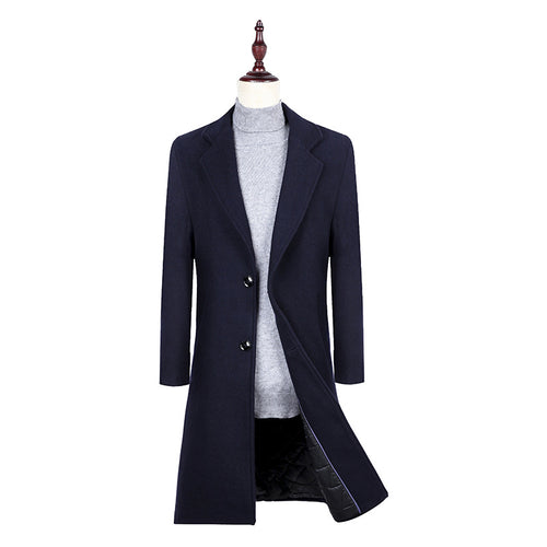 Herren Eleganter Einreihiger Wollmix-Mantel mit gesteppter Innenfütterung Shop Nory