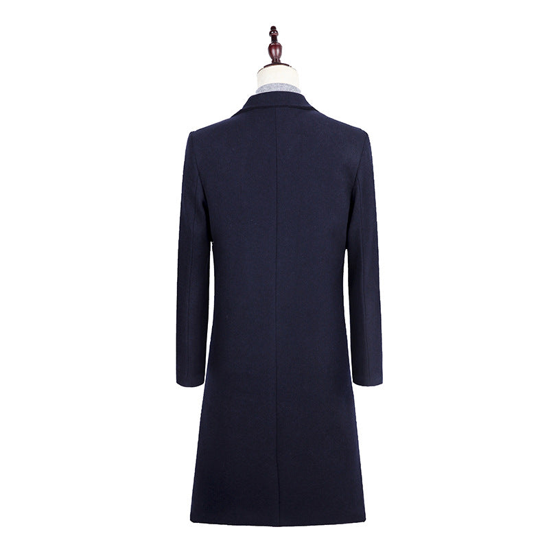 Herren Eleganter Einreihiger Wollmix-Mantel mit gesteppter Innenfütterung Shop Nory