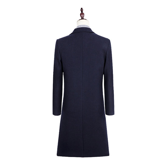 Herren Eleganter Einreihiger Wollmix-Mantel mit gesteppter Innenfütterung Shop Nory
