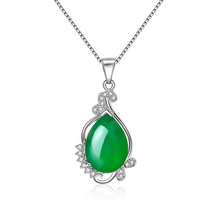 Damen exquisite Halskette mit rotem Edelstein und funkelnden Zirkonia Shop Nory