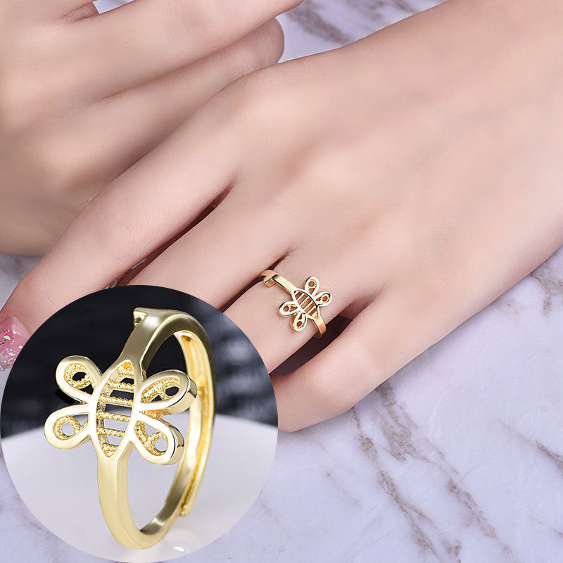 Damenring mit kunstvollem Bienenmotiv und hochwertiger Goldveredelung Shop Nory