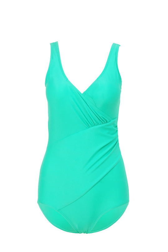 Damen Eleganter Wickel-Badeanzug mit modellierenden Einsätzen