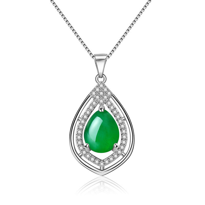 Damen Elegante Halskette mit rotem Edelstein und Zirkonia Shop Nory