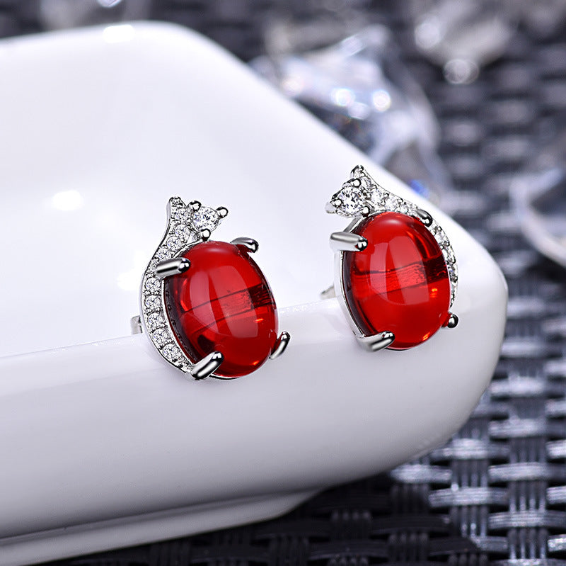 Damen Jadeschmuck Ohrstecker mit funkelnden Zirkonia Shop Nory